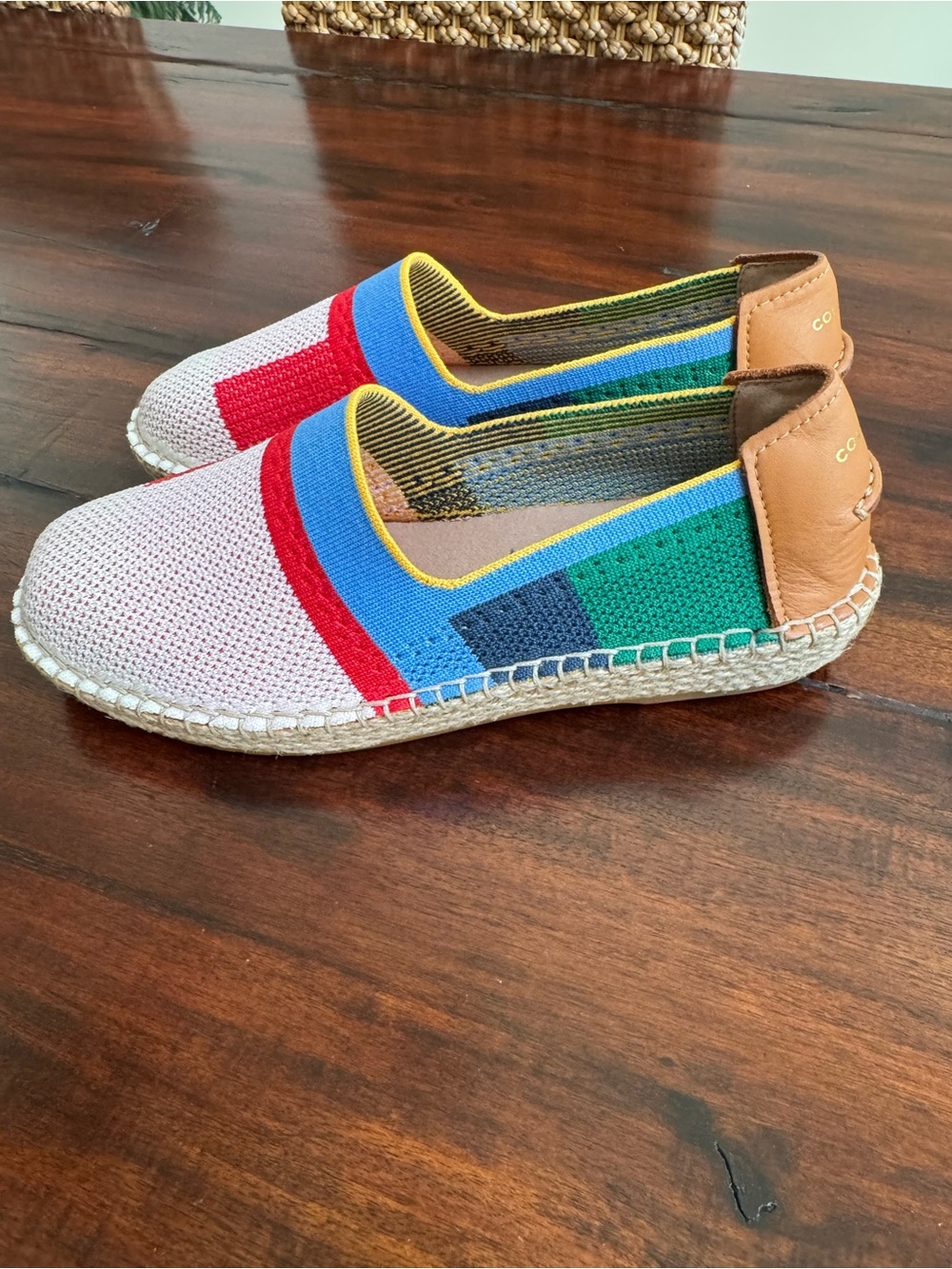 Cole Haan Womens 7B Cloudfeel Stitchlite Espadrille Pink Blue Green Bohemian Y2K